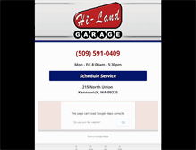 Tablet Screenshot of hilandgarage.com